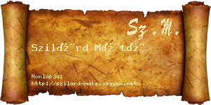 Szilárd Máté névjegykártya