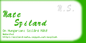 mate szilard business card